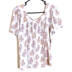 Floral Boho Lucky Brand blouse, L